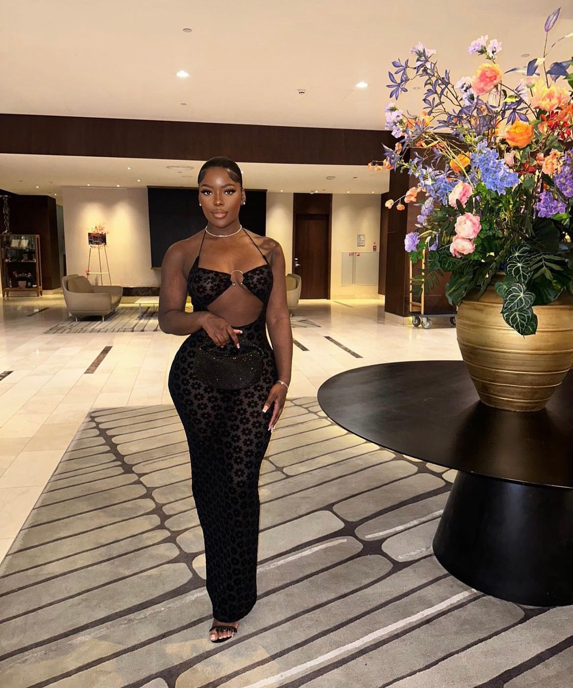 Black Blossom Dress