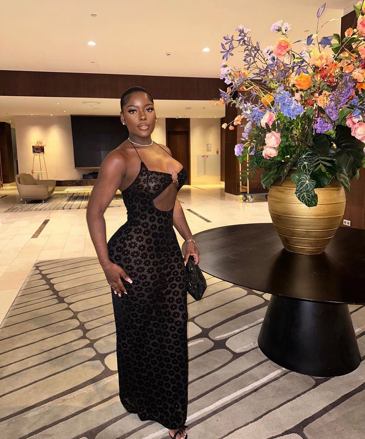 Black Blossom Dress