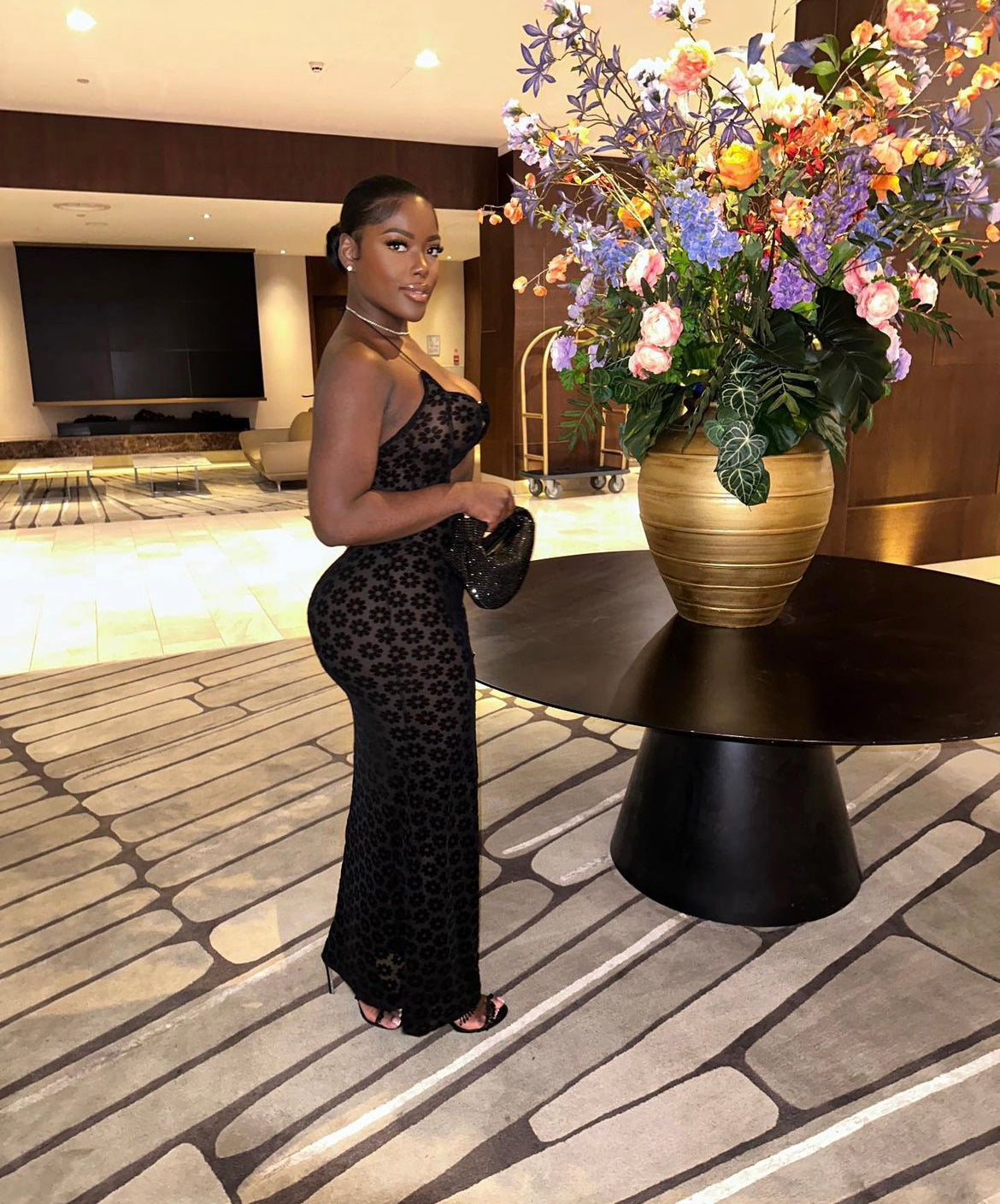 Black Blossom Dress